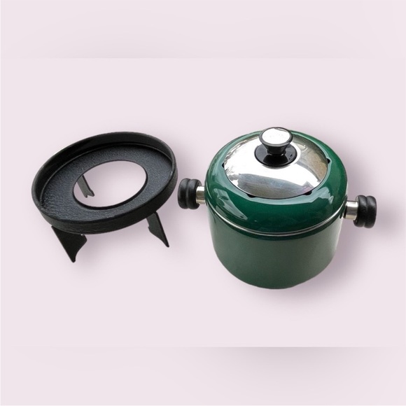 Copco Fondue Pot & Stand Enamel Hostess Set - Picture 2 of 12